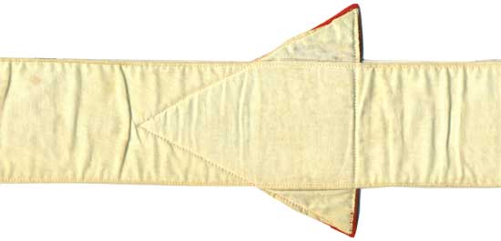 back of Vigil 1938 sash