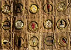 1918 square boy scout merit badges